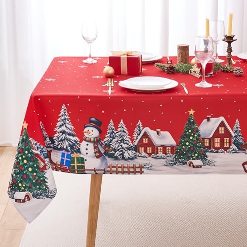 Christmas Tablecloths 84" x 60" (Rectangular) V64 Christmas Snow House