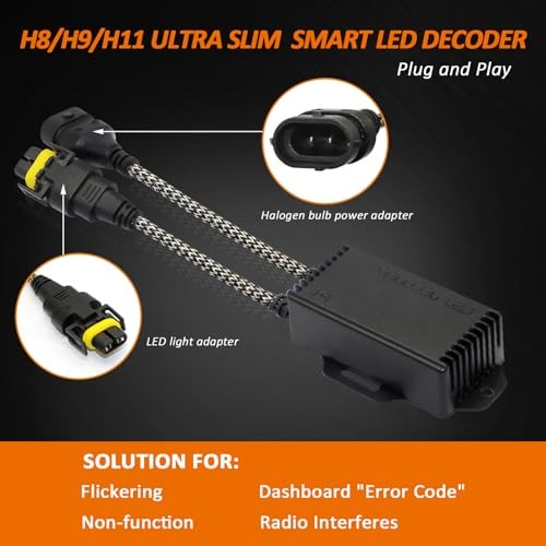 Canbus Decoder Kits Compatibility Anti Flickering Resistor Warning H8 H9 H11