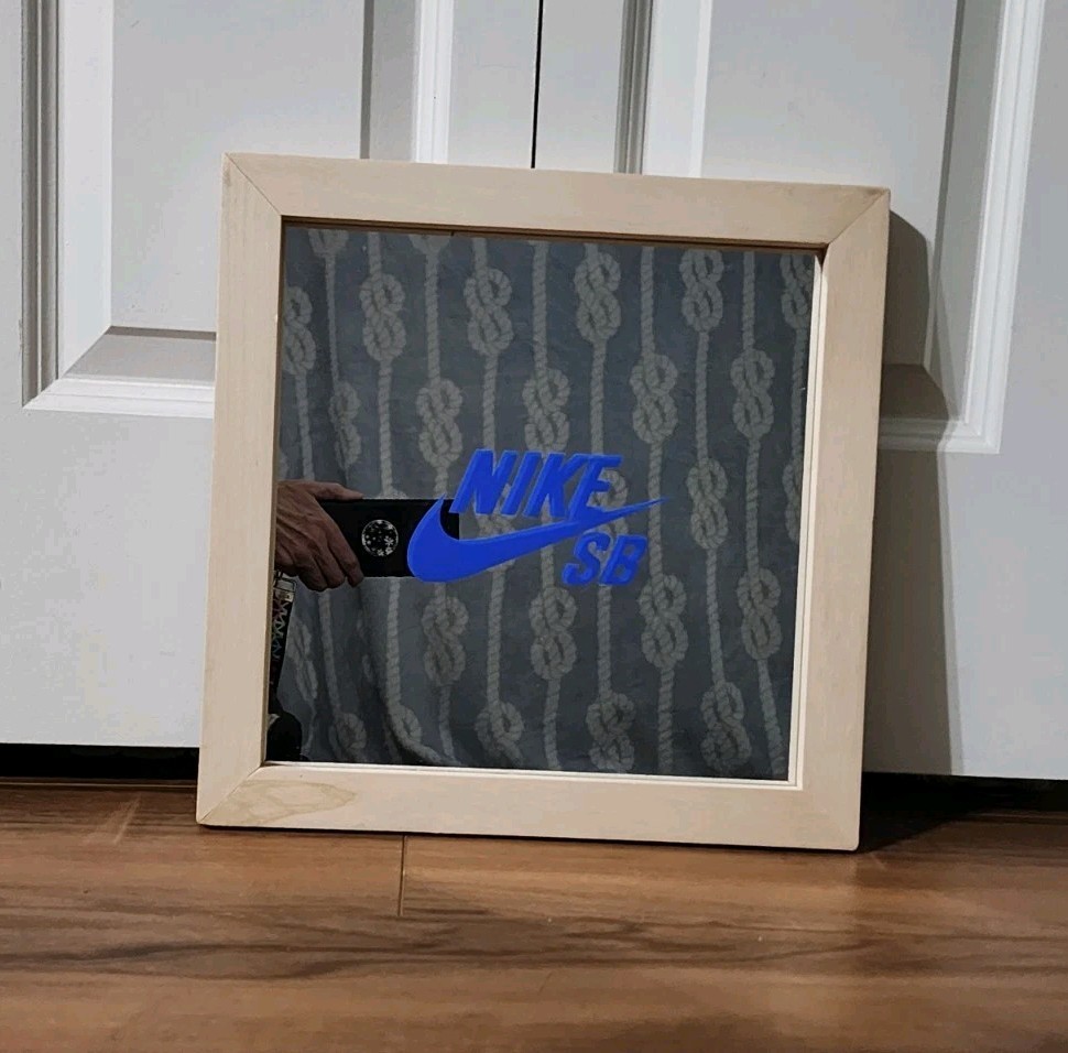 HTF Vtg NIKE SB Skateboard display store mirror Framed Excellent Condition *xbr