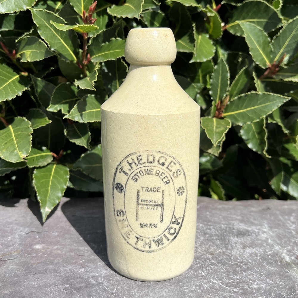 T. Hedges Smethwick Ginger Beer Bottle Old Rustic Kitchen Décor Stoneware