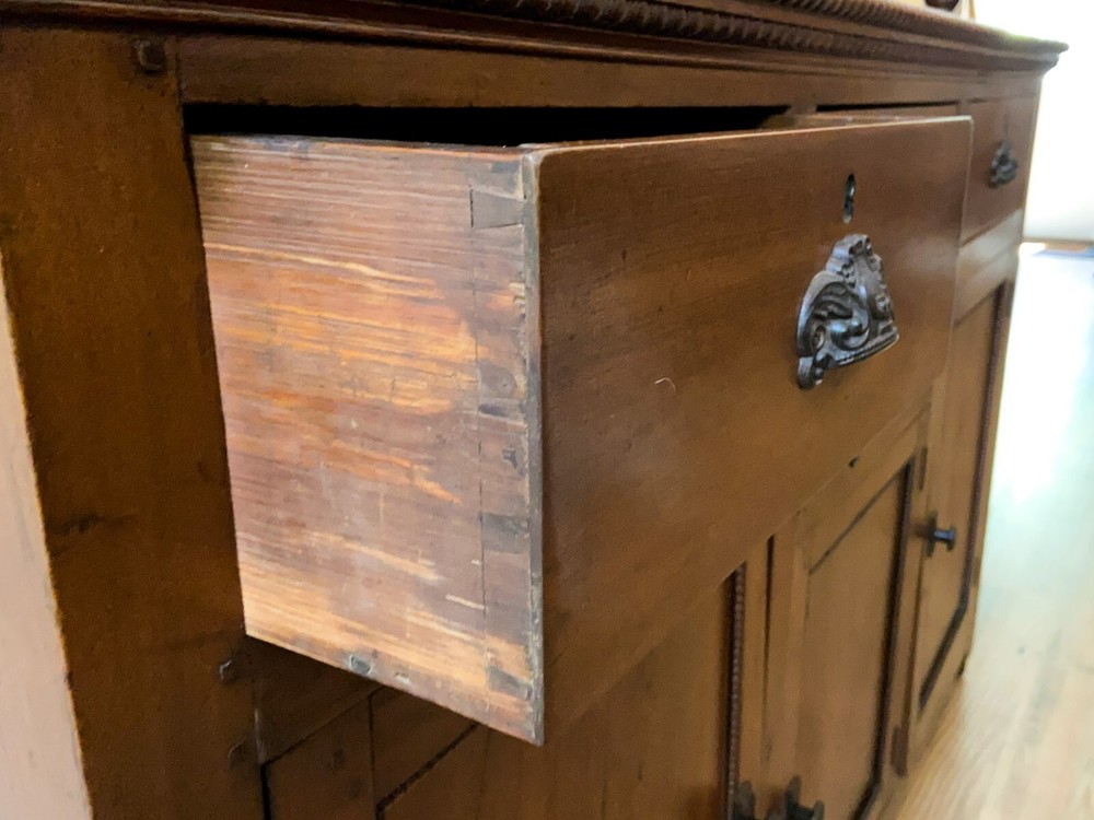 Antique 19th Century Display Top Mirror Back Sideboard.