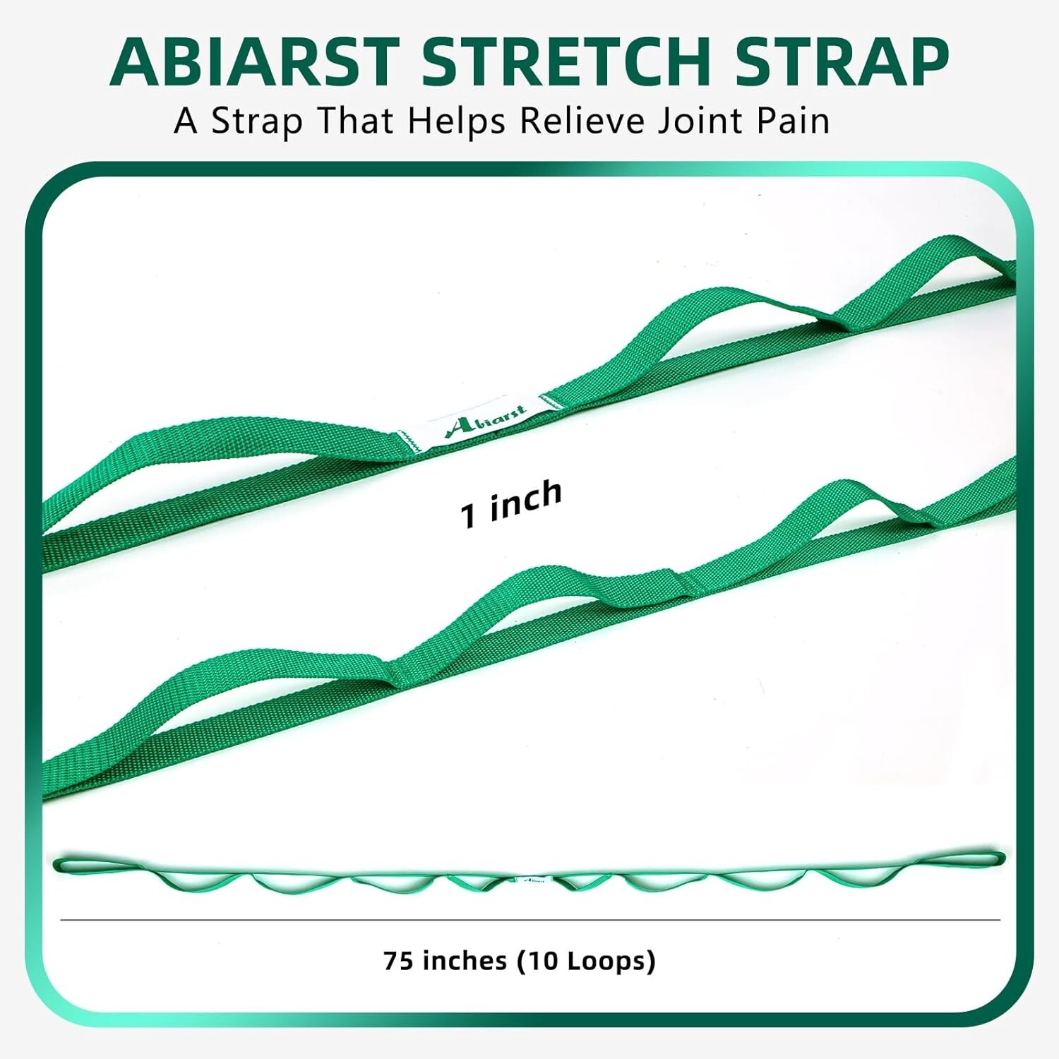 Stretching Strap Yoga Straps for Physical Therapy, 10 Loops Non-Elastic Stret...