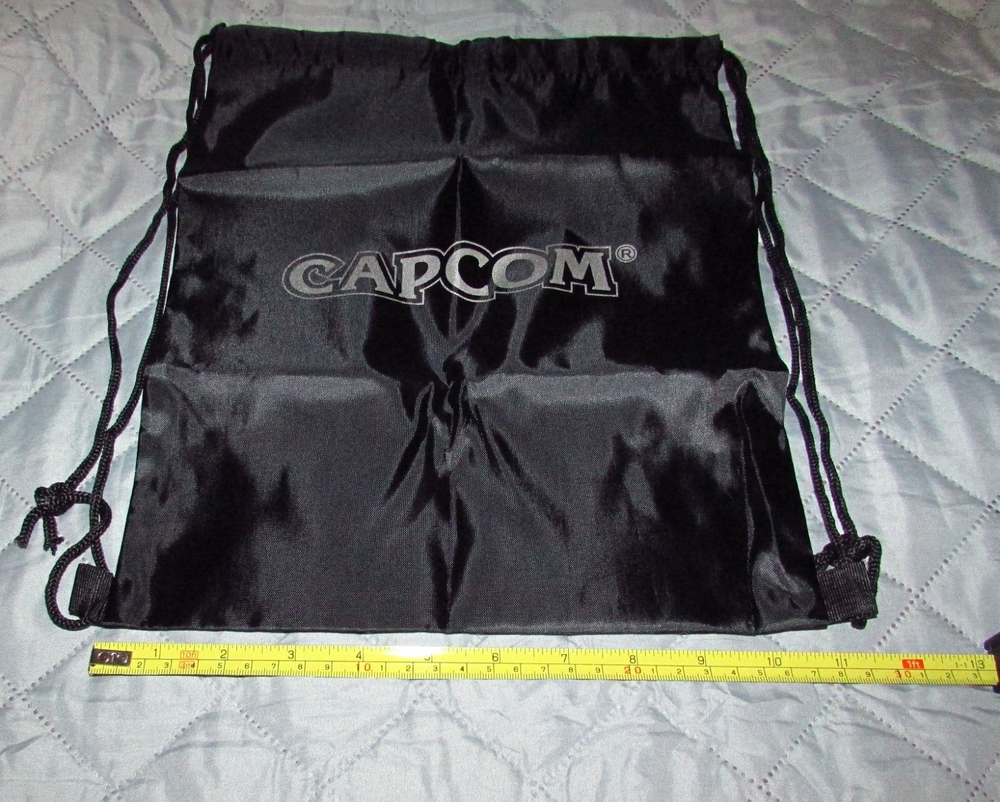 Official Capcom Black Drawstring Backpack Tote Carrying Bag Free Shipping