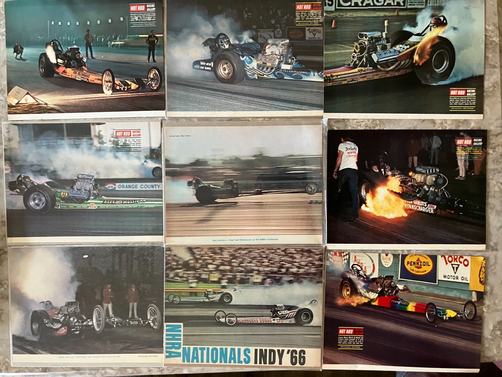 1967-70 AA/F Prodhomme Garlits NHRA  Hot Rod Gallery Fuel Dragsters Lot of 9