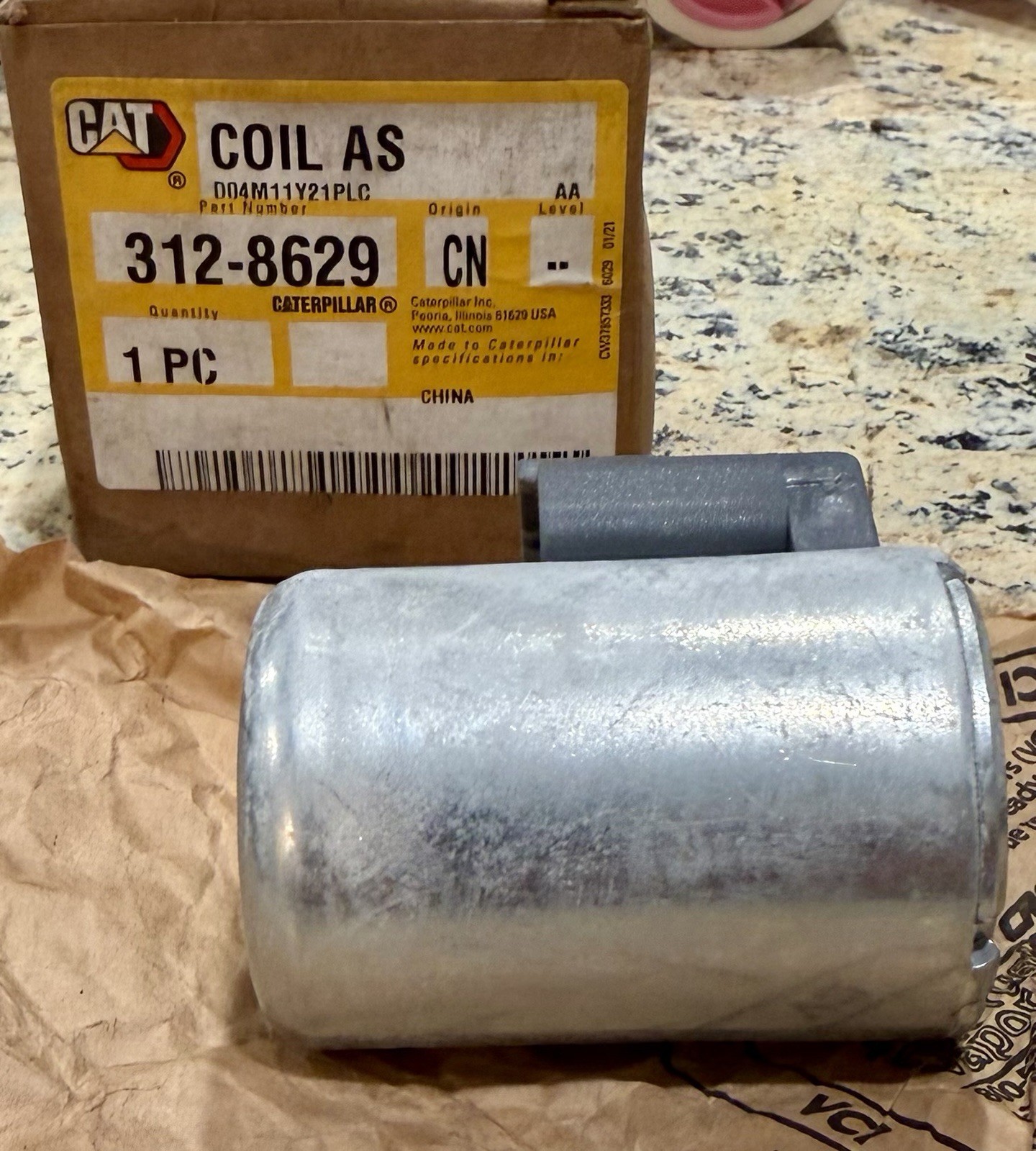 CAT 312-8629 OEM Solenoid Coil Assembly 24VDC – Genuine Caterpillar New