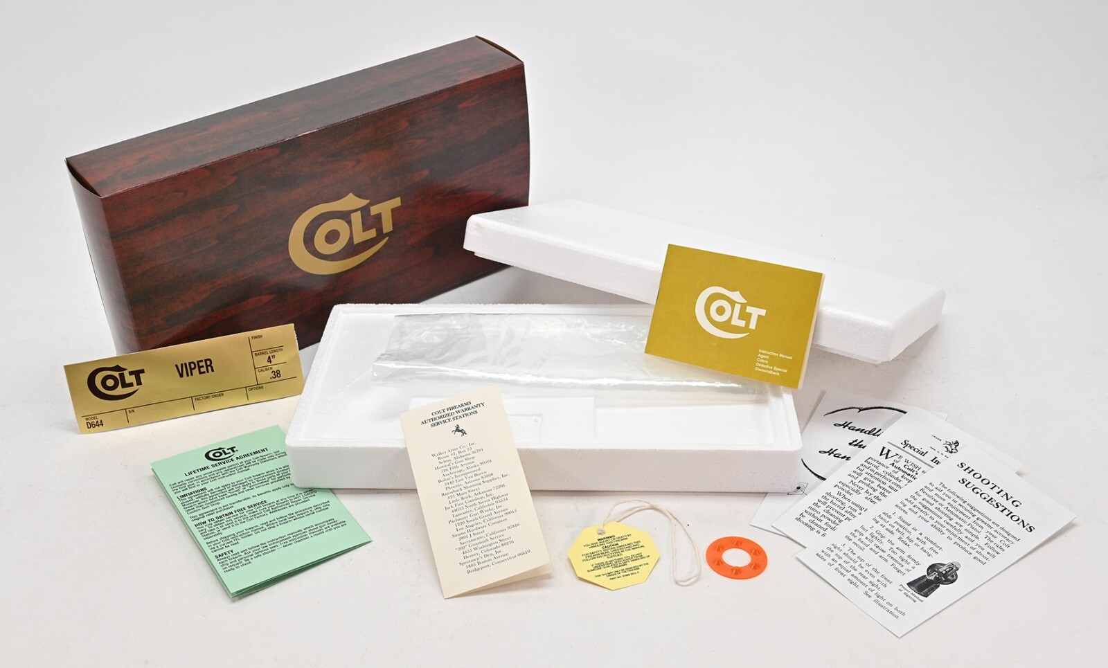 Colt Viper 4 Inch 1977-78 Box And Paperwork Package. Brand New