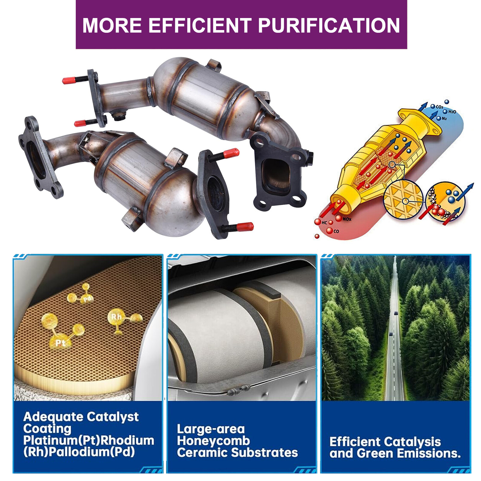 For Chevy Traverse 3.6L 2018-2021 Both Catalytic Converters Front Left & Right