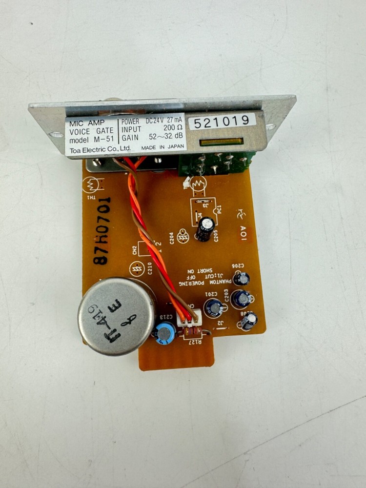 TOA M-51S Microphone Input with Voice Gate Screw Terminal Module
