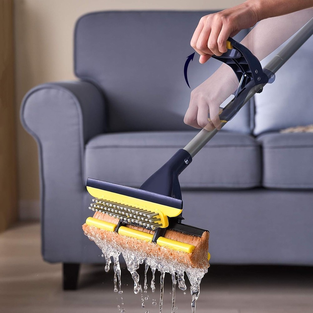 Honeycomb Sponge Mop for Easy Cleaning - Adjustable
