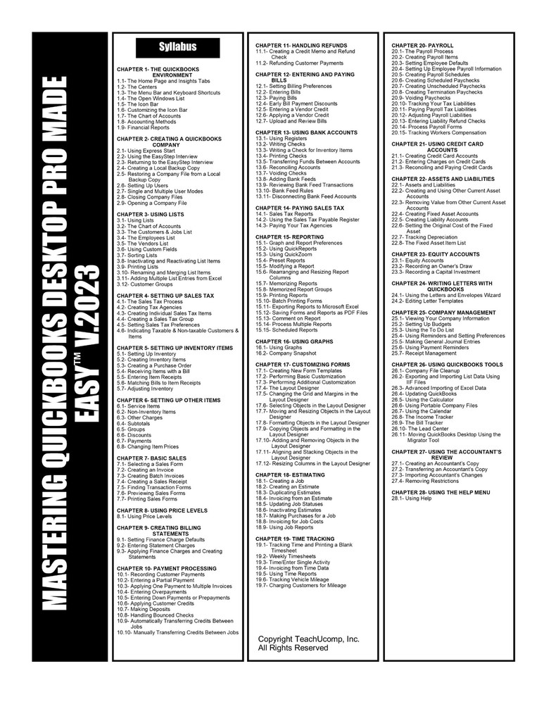 QUICKBOOKS PRO 2023 DELUXE Training Tutorial Course with Quick Reference Guide