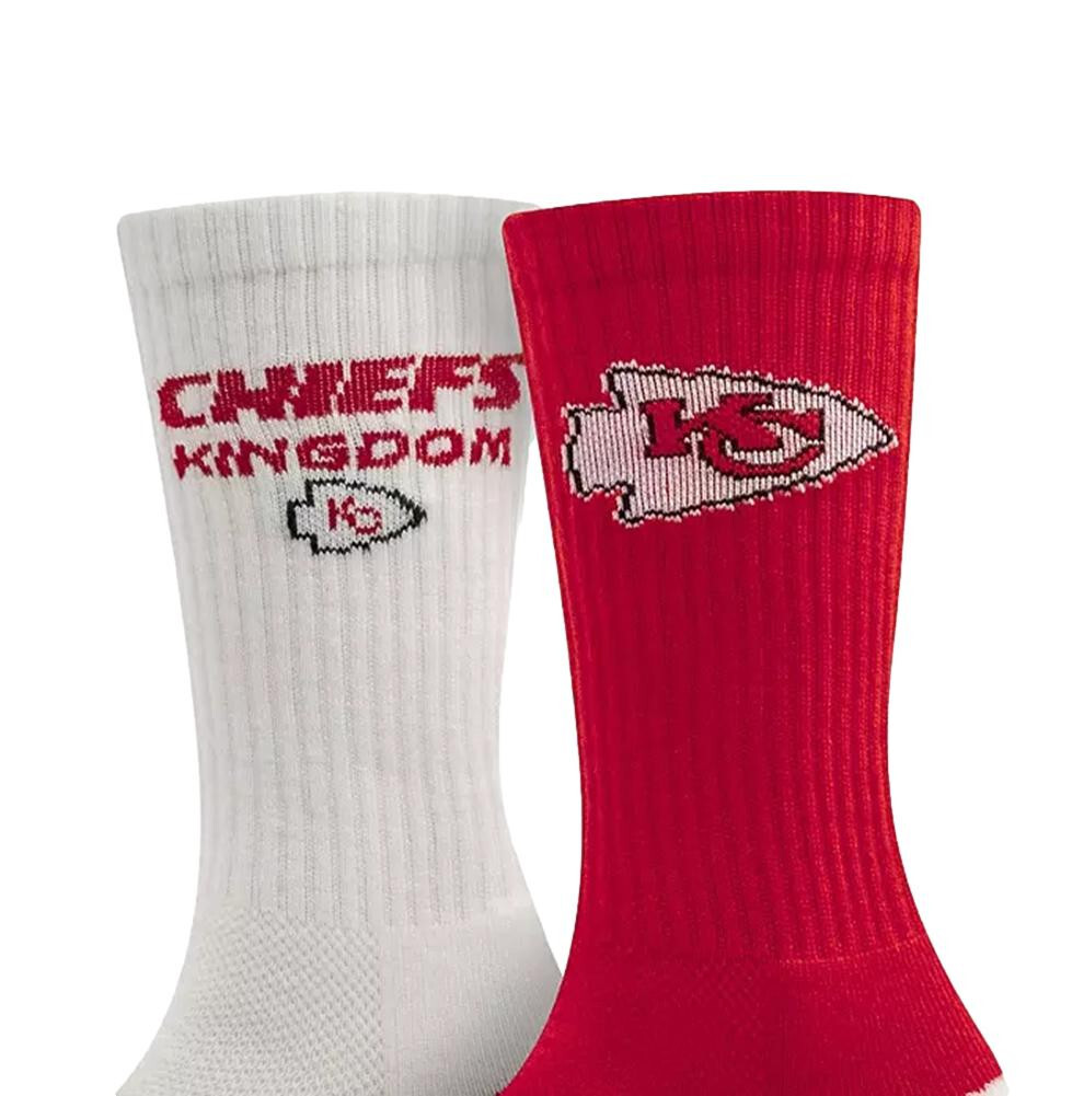 Strideline KC 2 Pk M/L CHIEFS KINGDOM Kansas City Socks Red White Sport Team NEW