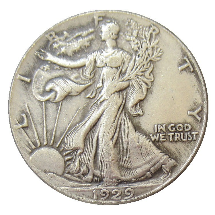 Bulk Lot of 4 1919-1929-S Half Dollar Walking Statue of Liberty Silver Coin