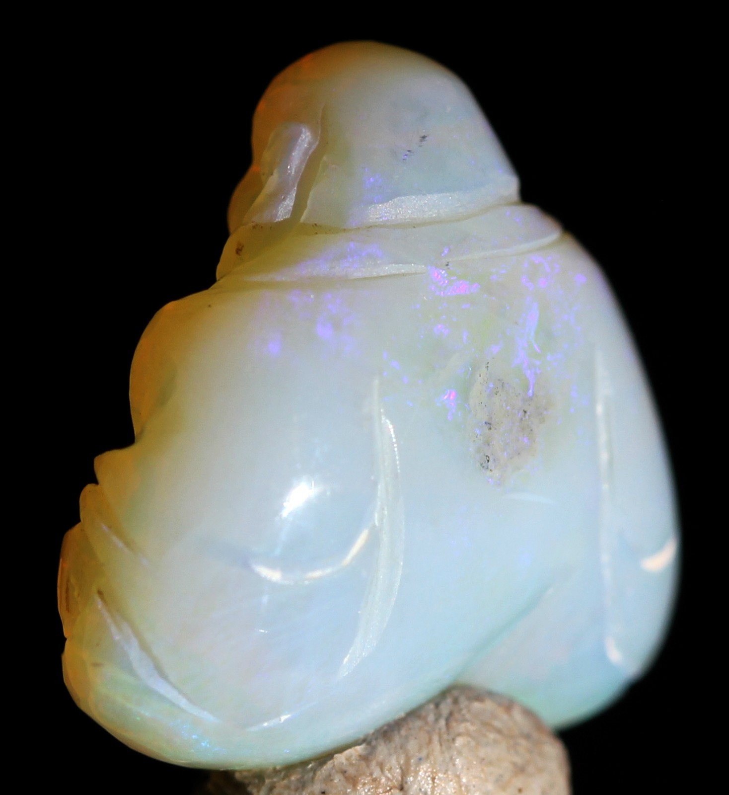 OPAL Carving BUDDHA Hand Carved Polished Gemstone Sculpture AUSTRALIA BOULDER