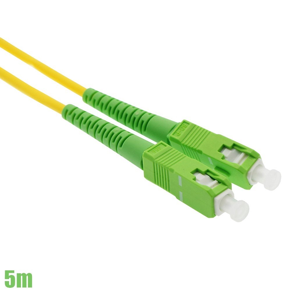 5M SC/APC to SC/APC Fiber Optic Simplex Singlemode Optical Patch Cable Yellow