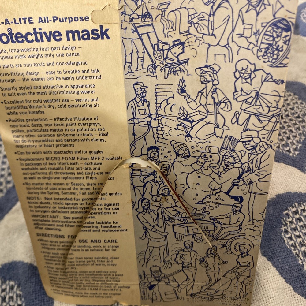 Protective Mask 1960s New With Damage On Box