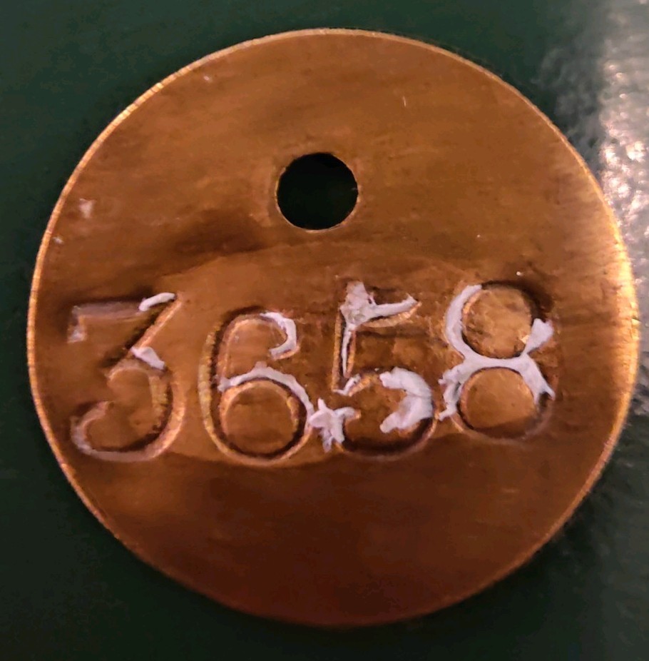 Hemsworth Colliery Pit Check marked Hemsworth Colliery Time Check 812 (3658)