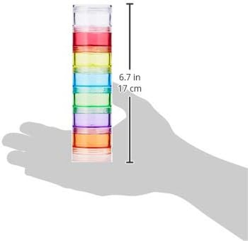 Ezy Dose 7 Day Rainbow Pill Organizer Stackable Weekly Medication Planner