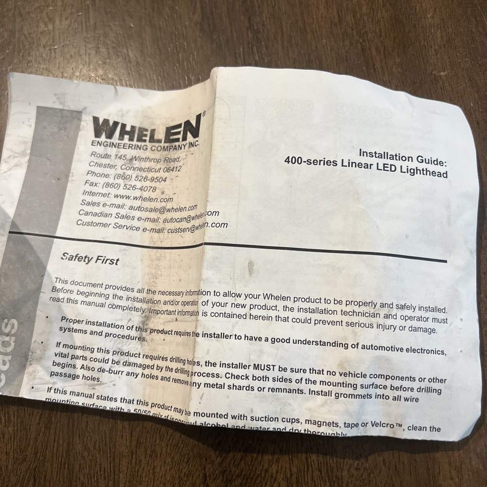 Whelen 400 Series Amber LED Split Model 40AA5SCR