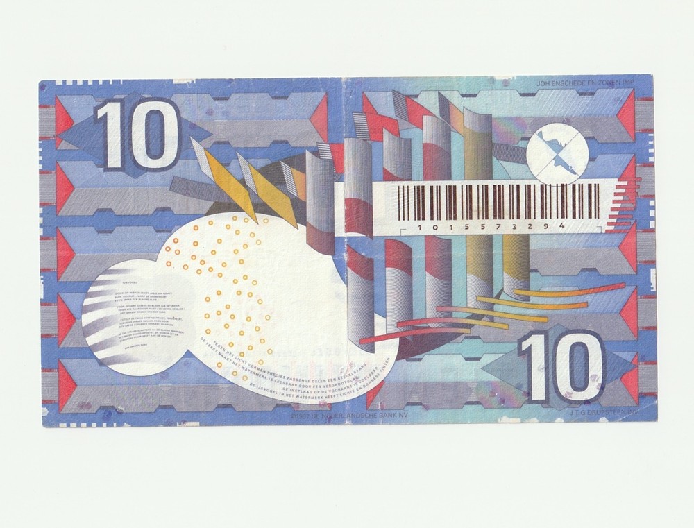Netherlands 10 Guldens Banknote 1997