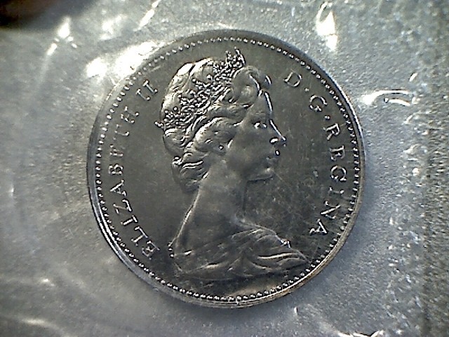 1975 Canada Uncirculated,- 5 Cent Coin, in original wrapper