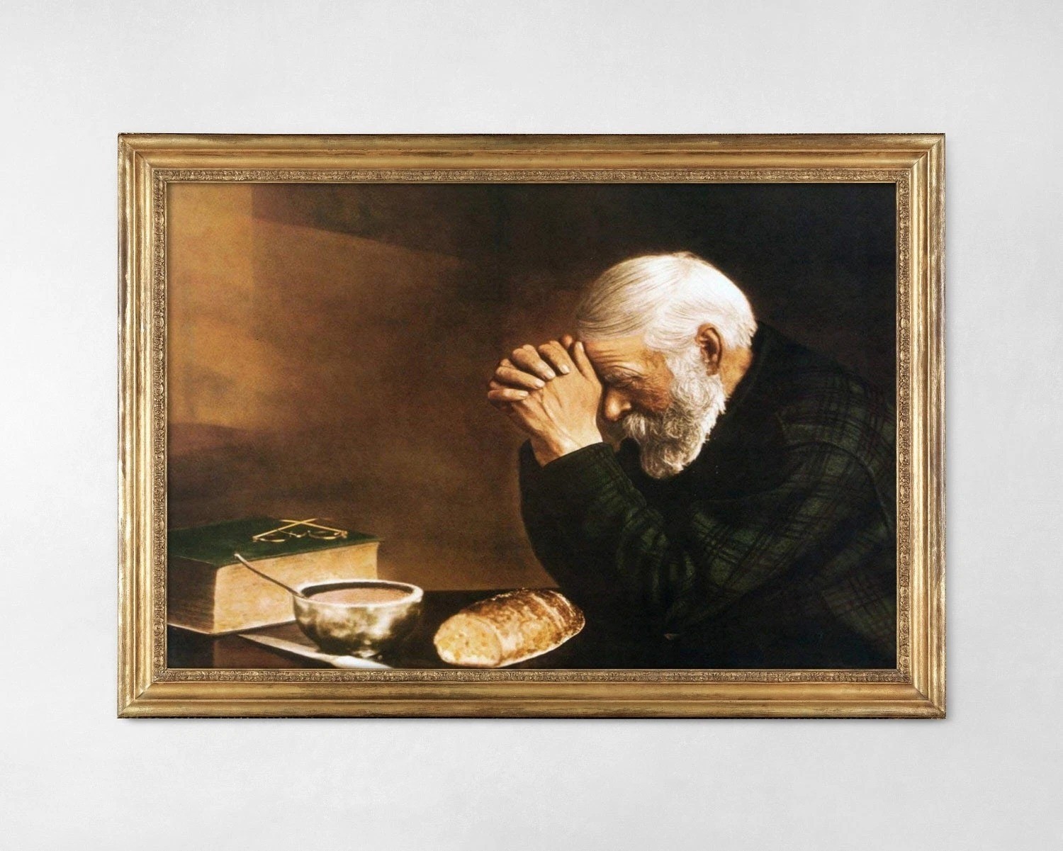 Grace and Gratitude Print: Praying Over Bread by Eric Enstrom Christian Art Prin