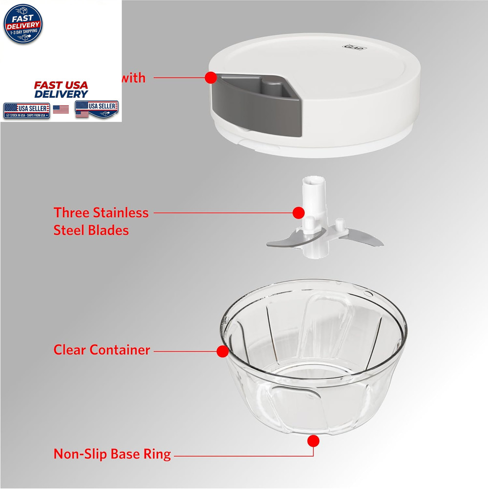 Manual Pull Vegetable Chopper Small Handheld Food Processor Veggie Cutter