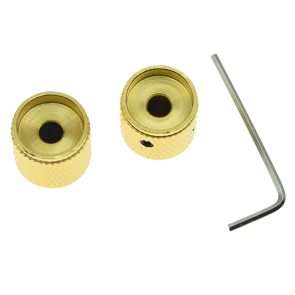 2-Pack Gold 20mm Set Screw P Bass Guitar Knobs Dome Knobs fits Precision P Bass