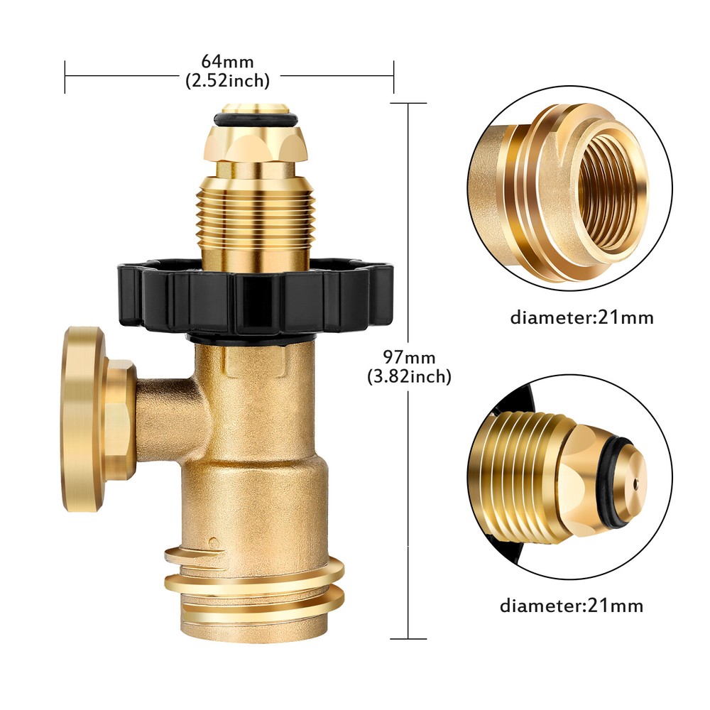 Propane Gas ank Fill Attachment Solid Brass Propane Refill Adapter for 1LB Tank