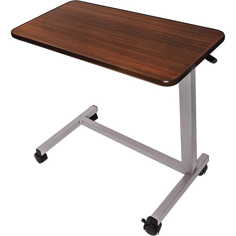 Adjustable Overbed Table Disabled W/ Rolling Casters Multipurpose Medical Use