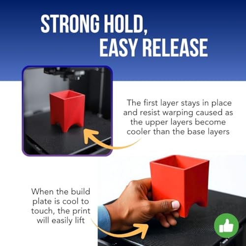 3D Printer Build Plate Adhesive - Excellent Hold and Easy Release - Versatile,