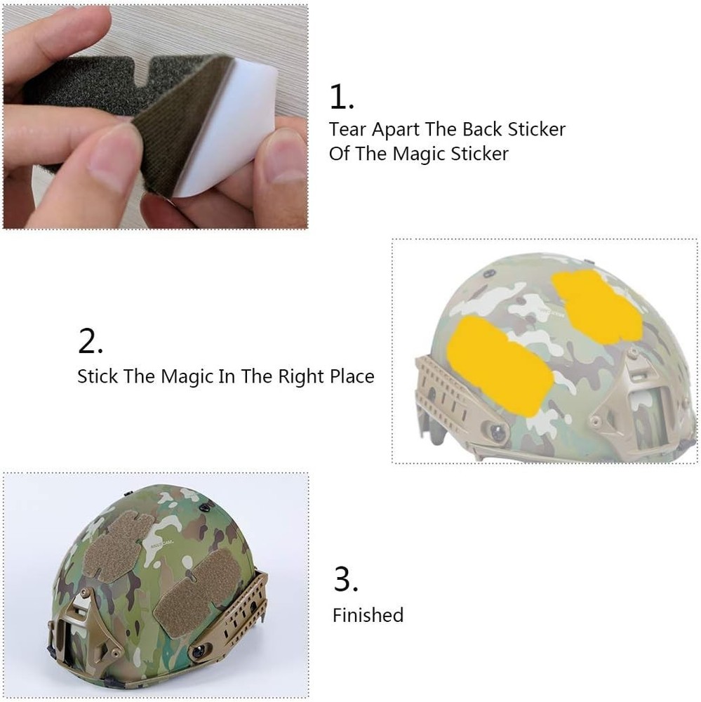 Customizable Hook & Loop Fastener Set for Tactical ACH/MICH Helmets | 6 Panels