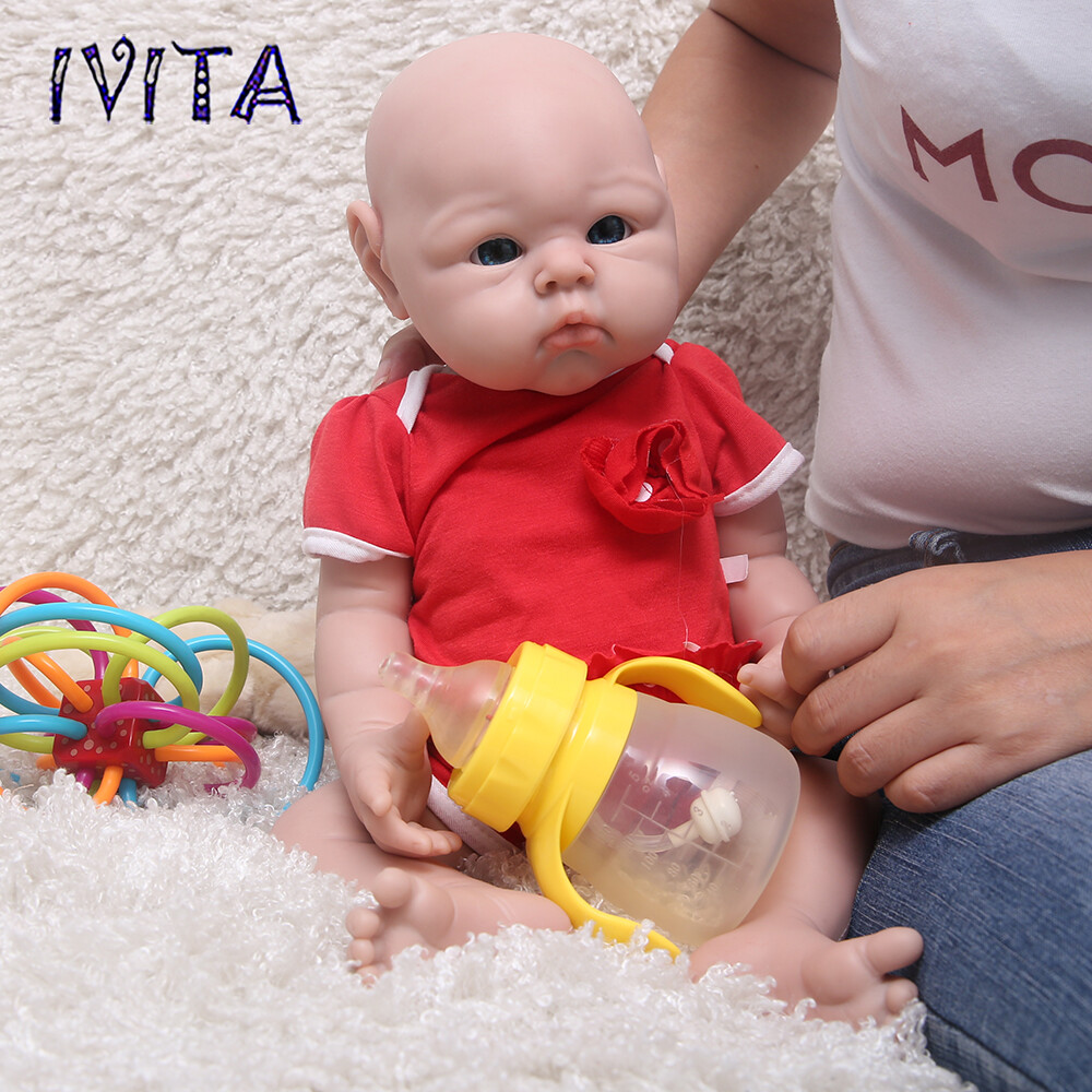 IVITA 19" Full Soft Silicone Reborn Baby Girl Doll Kids Gift Vivid Silicone Doll
