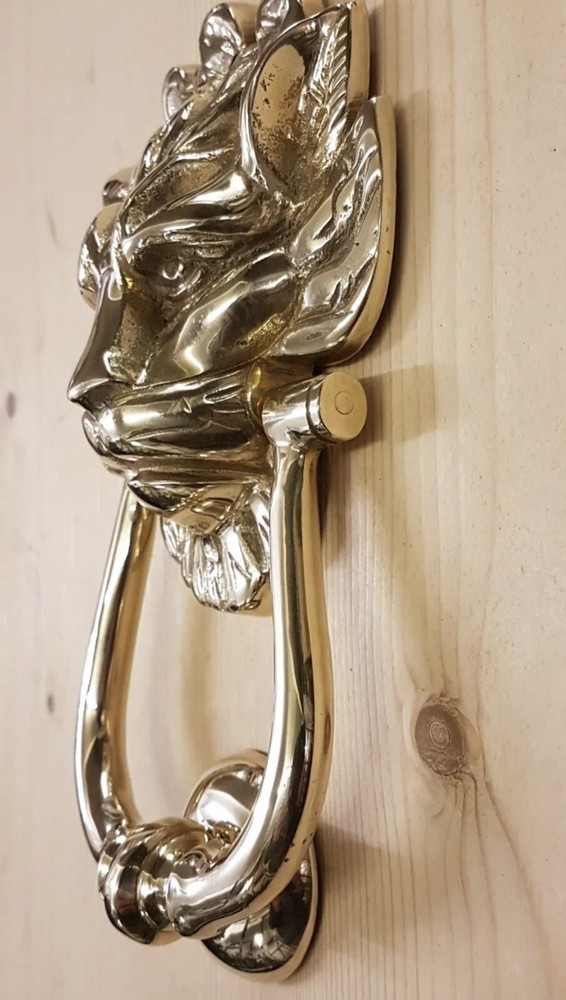 Signature Hardware- Solid brass 'Lion's Head' door knocker
