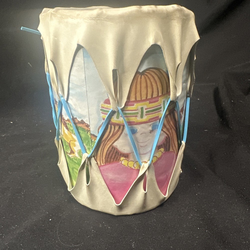 Vintage Native American Designed Toy Drum