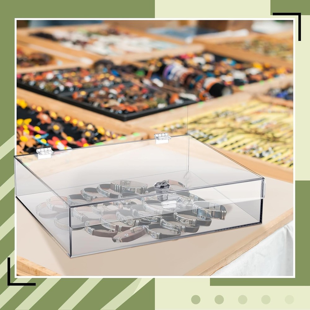 Clear Acrylic Locking Display Case with Keys Large Medication Lock Box Snack ...