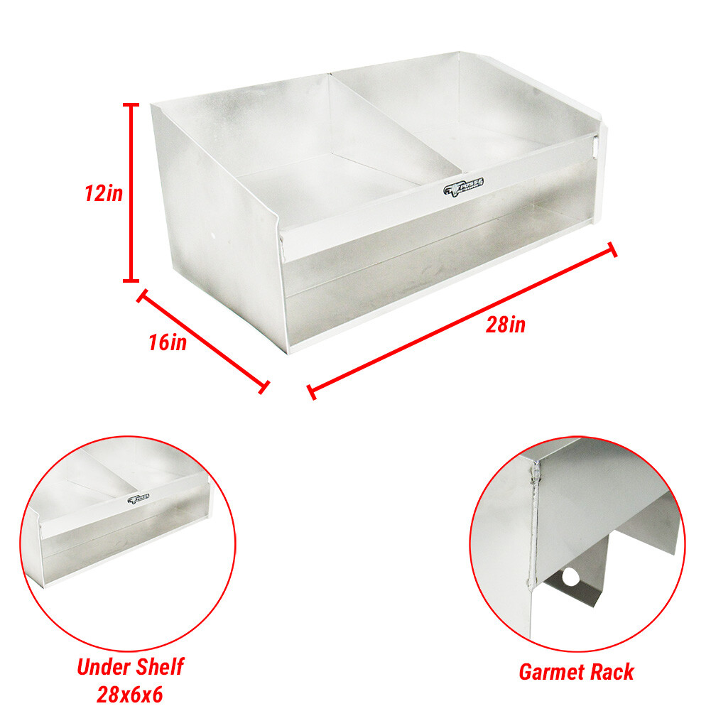 Pit Posse Trailer Cabinet Helmet Bay Double Mount with Shelf- Made in USA