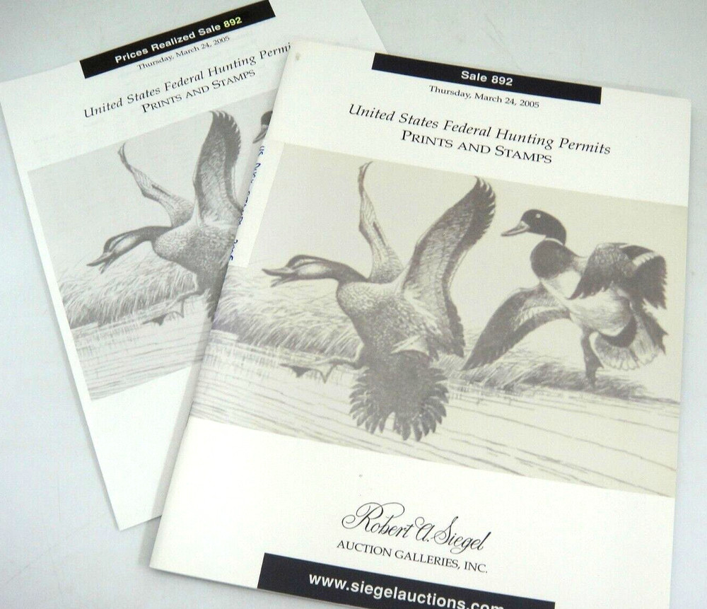 Siegel Stamp Auction Catalog 2005 w Prices Realized Hunting Permits Prints #892