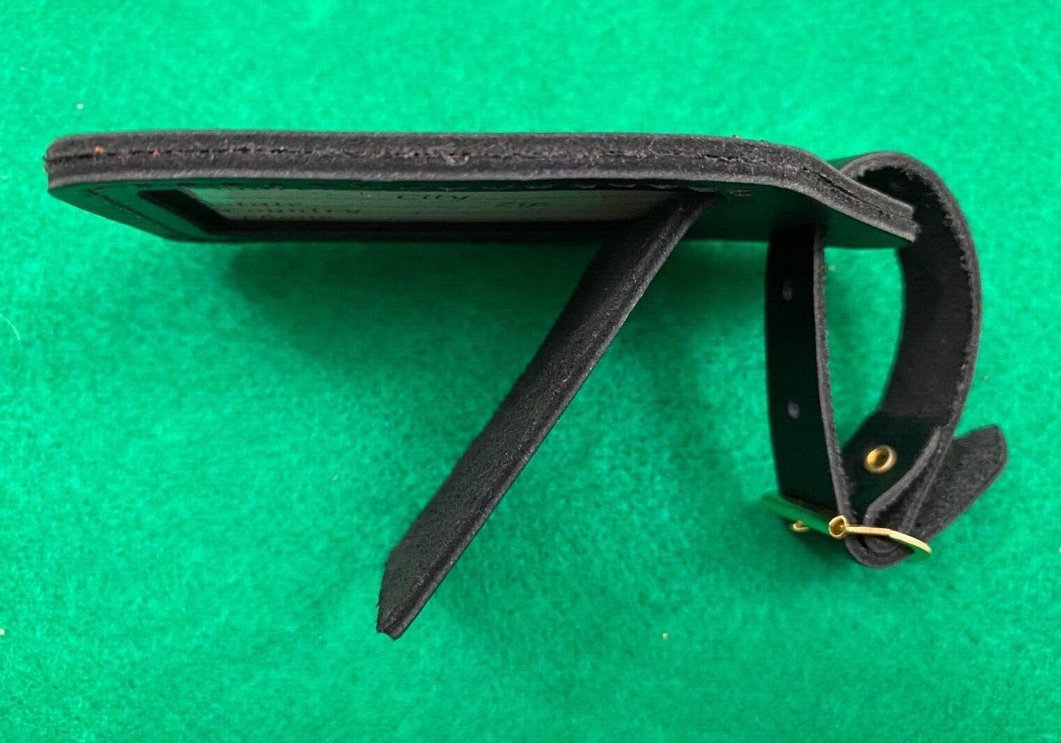 Pure Top Grain Leather Flap ID Luggage Tag Measure 4 L x 2 ⅛ W MADE IN USA