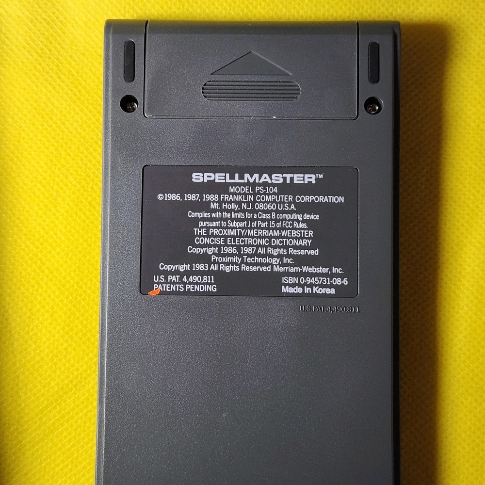 Franklin Computer Spellmaster With Case PS-104 Merriam Webster Tested Working