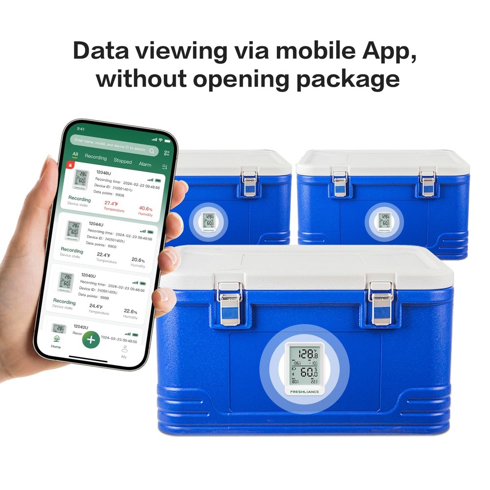 Freshliance Bluetooth Temperature Humidity Data Logger Recorder, 2 PACK