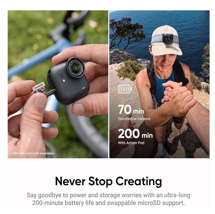 Insta360 GO Ultra Standard Bundle, Midnight Black