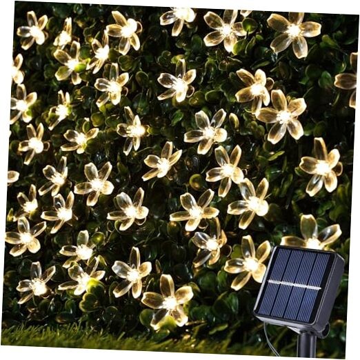 Outdoor Solar String Lights, Flower String Lights, 50LED Cherry Warm White