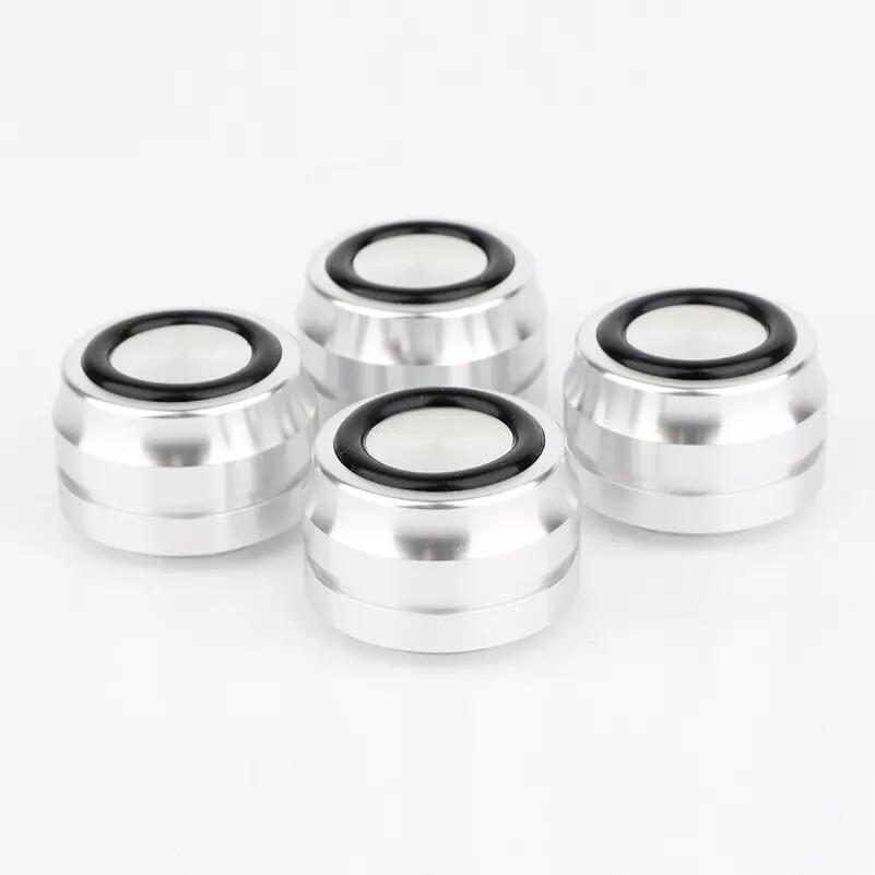 4*Aluminum alloy HiFi Audio Speaker Isolation Feet AMP Turntable Base Pad Silver