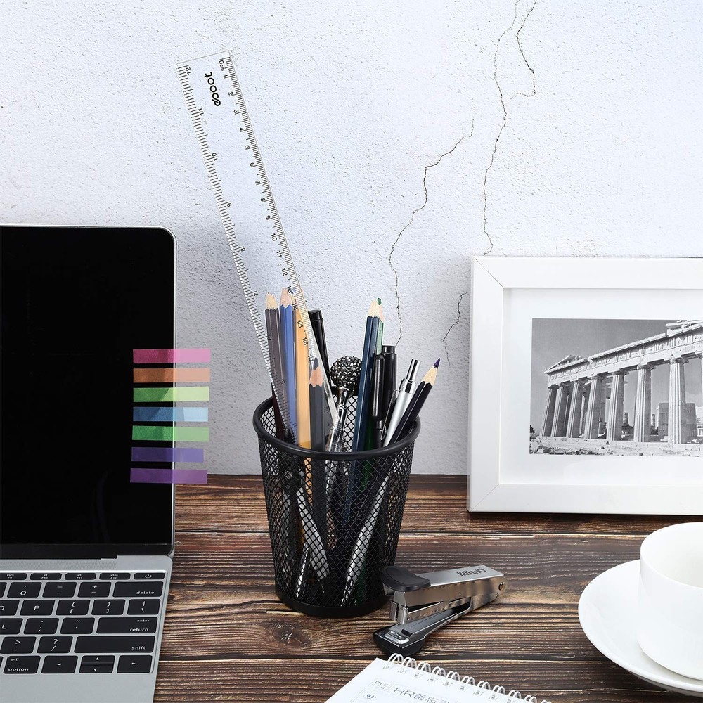 EBOOT 2 Pack Plastic Ruler Straight Measuring Tool for Clear