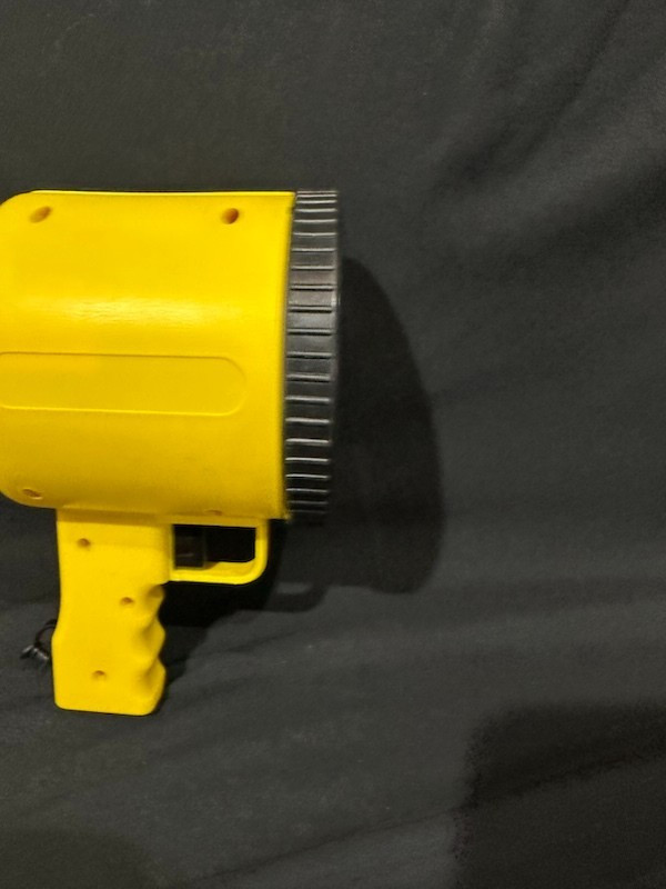 Yellow Rechargeable Spotlight with AC Charge Adapter Camping Boating RV