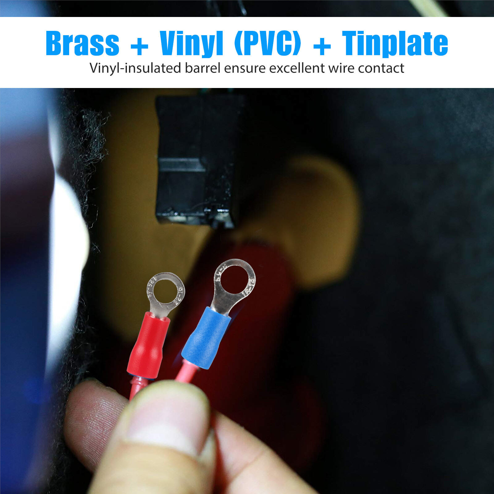 300PCS Insulated Electrical Wire Terminal Ring Splice Spade Crimp Connector Kit