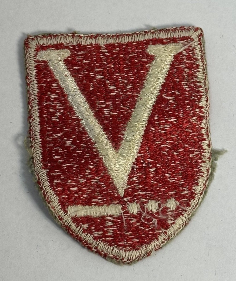 Original WW2 US Army Victory Task Force V Patch Red White No Glow