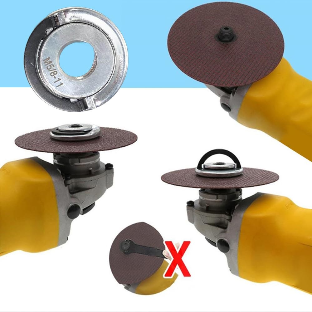 2Pcs Angle Grinder Flange Nuts, Quick Change 5/8-11 Grinder Locking Nuts, Qui...