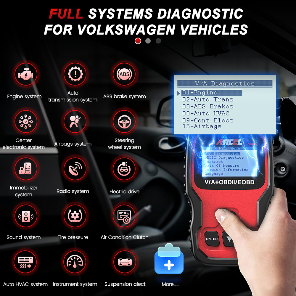 ANCEL Car ABS SRS Code Reader OBD2 Scanner All Systems Diagnostic Tool EPB Oil