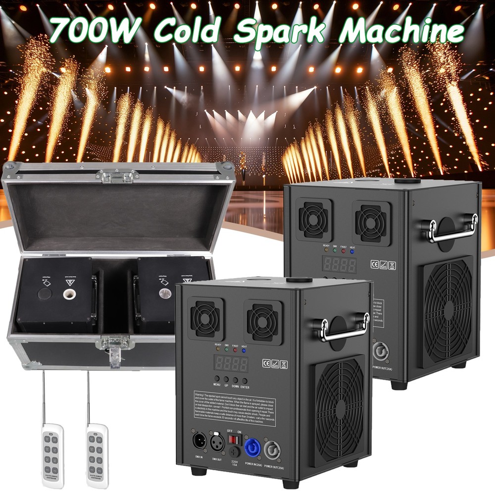UKING 1/2pcs Cold Spark Machine 700w Stage Effect DMX Firework DJ Event Wedding
